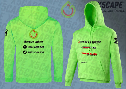 Green Jersey Crew Hoodie - Electric Green