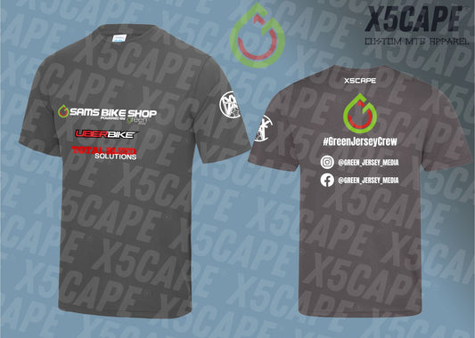 Green Jersey Crew Tech Tee - Charcoal