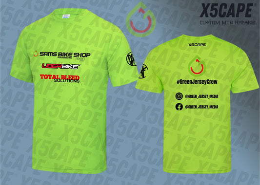 Green Jersey Crew Tech Tee - Electric Green