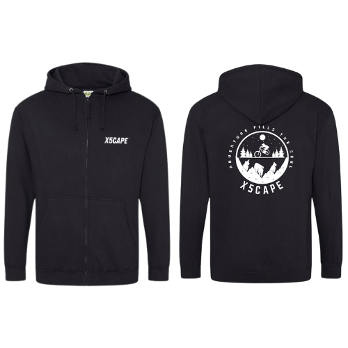 X5CAPE Adventure Fills The Soul Zip Up Hoodie - Black