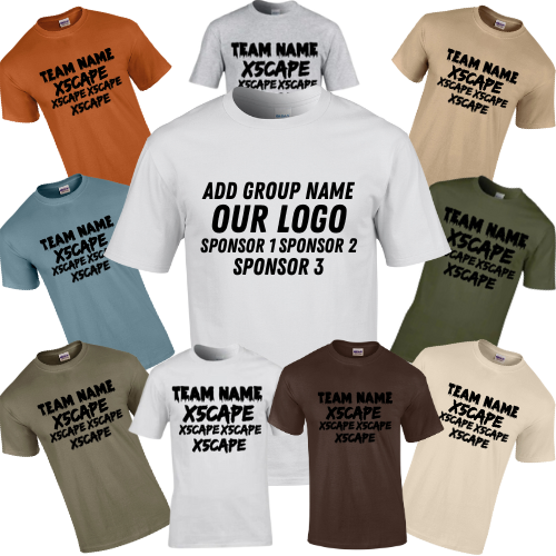 X5CAPE Custom T-Shirt With Sponsors - Neutral Colours