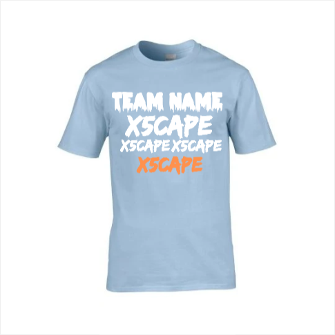 X5CAPE Custom T-Shirt With Sponsors - Light Blue-x5Cape