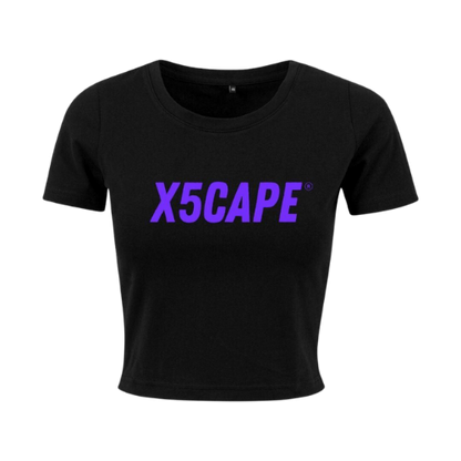 X5CAPE Custom Women's Crop Tee - Black