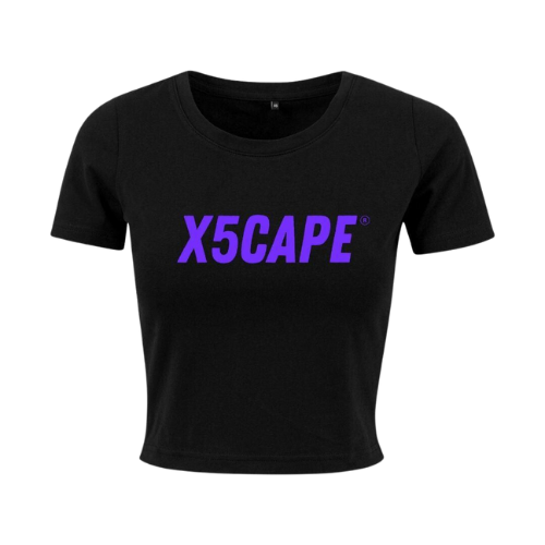 X5CAPE Custom Women's Crop Tee - Black