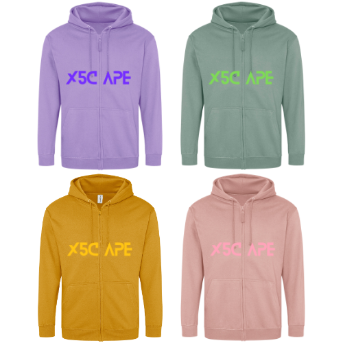 X5CAPE Custom Zip Up Hoodie - Pastel Colours