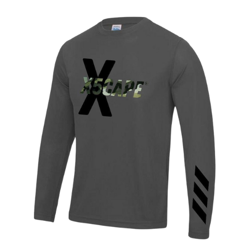 X5CAPE Long Sleeve Mountain Bike Race Jersey - Charcoal