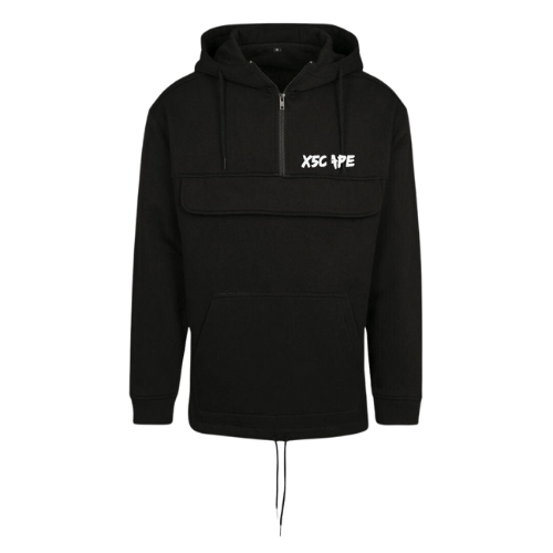 X5CAPE Premium Custom Pullover Halfzip Hoodie - Black