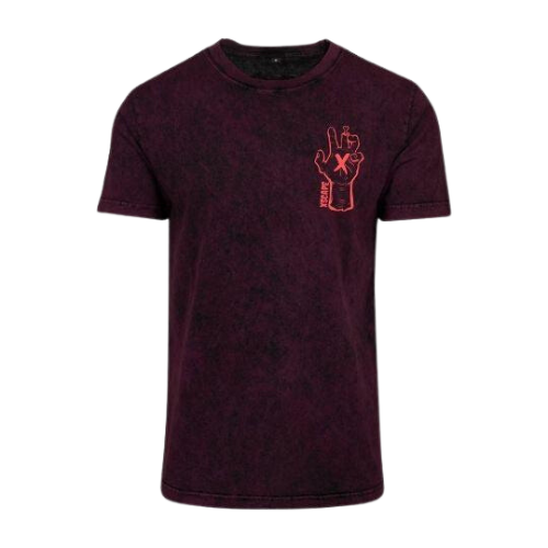 X5CAPE RIP Acid Wash T-Shirt | Berry
