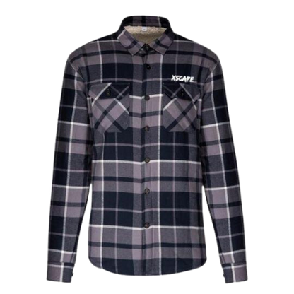 X5CAPE Sherpa Lined Flannel Shirt - Navy