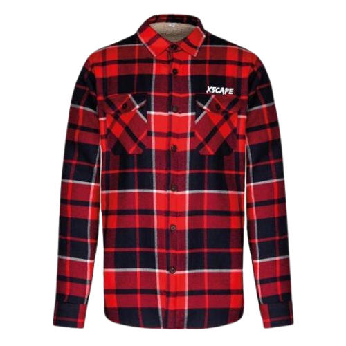 X5CAPE Sherpa Lined Flannel Shirt - Red