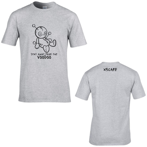 X5CAPE Stay Away From the Voodoo T-Shirt - Grey