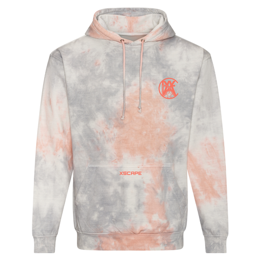 X5CAPE Tie Dye Hoodie - Grey Pink Marble