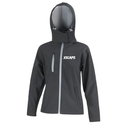 X5CAPE Womens Black Customisable Soft Shell Full Zip Jacket