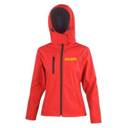 X5CAPE Womens Red Customisable Soft Shell Full Zip Jacket