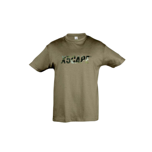 X5CAPE Youth Camo Logo T-Shirt Khaki