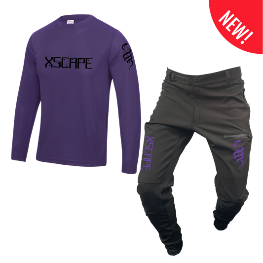 X5CAPE Rebellion Long Sleeve Mountain Bike Race Kit - Black & Purple