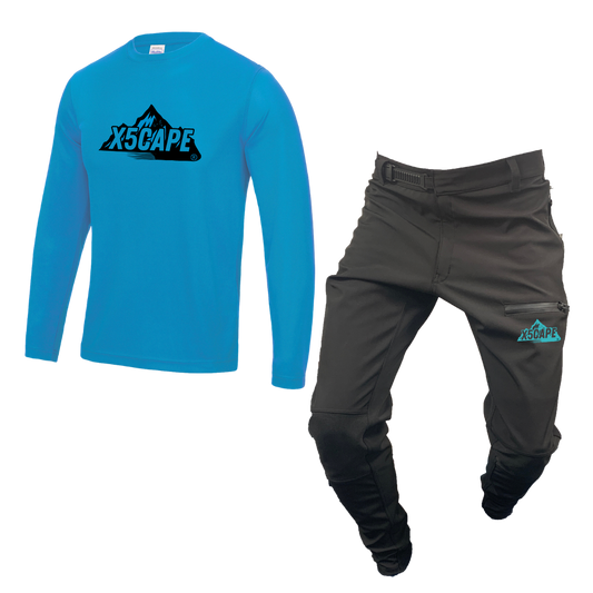 X5CAPE Rebellion Long Sleeve Mountain Bike Race Kit - Black & Sapphire