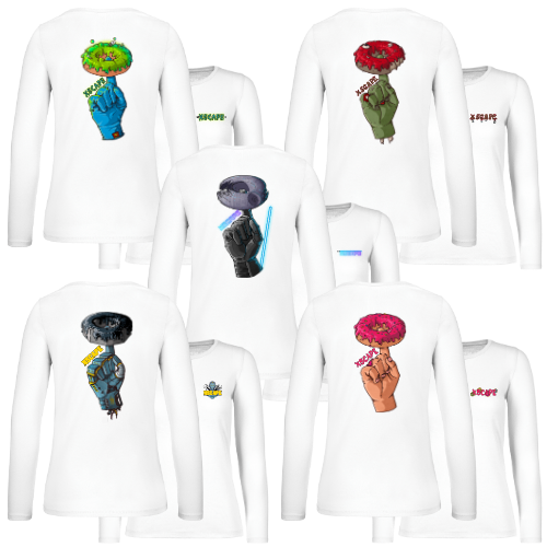 X5CAPE Donut Womens Long Sleeve Jersey