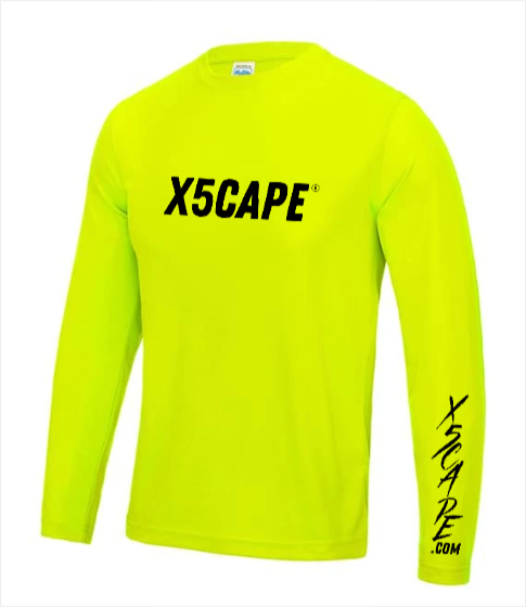 X5CAPE Custom Long Sleeve Mountain Bike Jersey - Electric Yellow-x5Cape