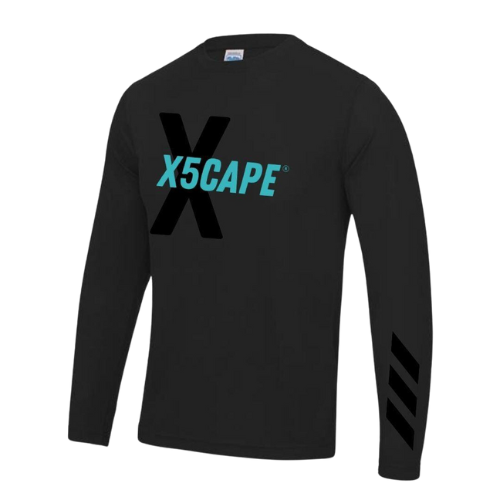 X5CAPE Long Sleeve Mountain Bike Race Jersey - Black