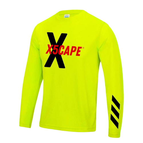 X5CAPE Long Sleeve Mountain Bike Race Jersey - Electric Yellow