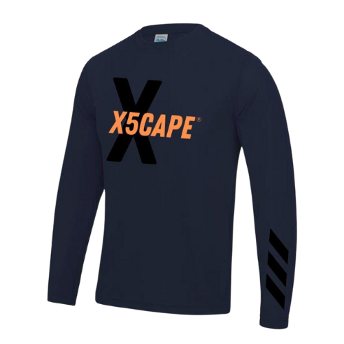 X5CAPE Long Sleeve Mountain Bike Race Jersey - Navy