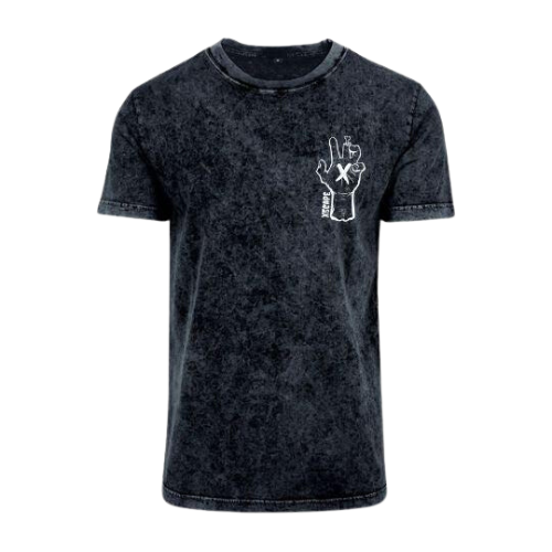 X5CAPE RIP Acid Wash T-Shirt | Black