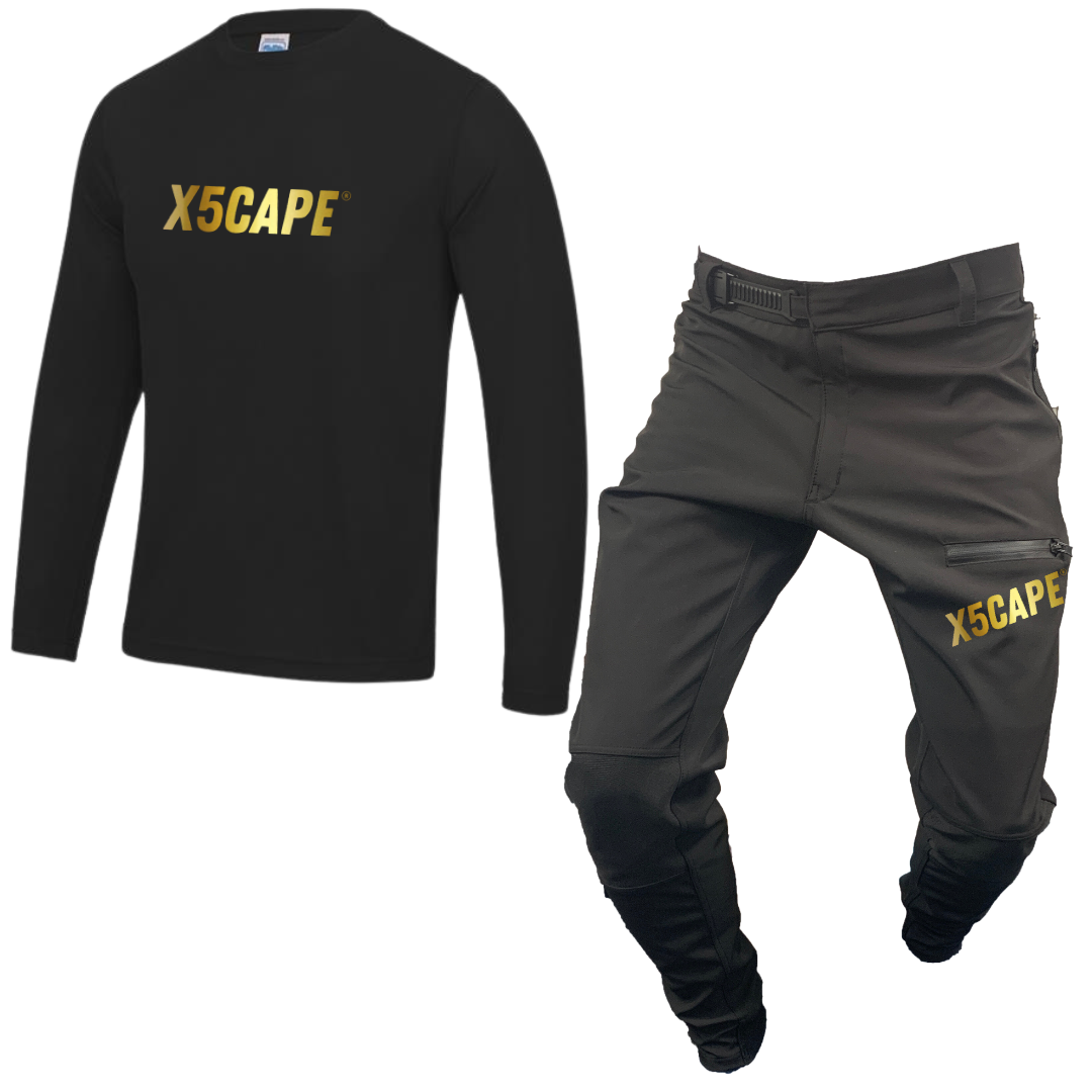 X5CAPE Rebellion 24K Long Sleeve Mountain Bike Race Kit-x5Cape Mountain Bike Pants