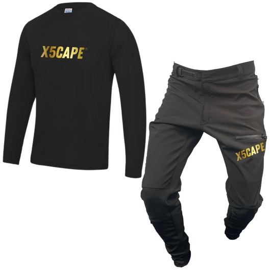 X5CAPE Rebellion 24K Long Sleeve Mountain Bike Race Kit-x5Cape Mountain Bike Pants