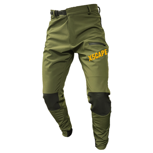 X5CAPE Rebellion Custom Logo MTB Trail Pants - Khaki Green TAILOR MADE-x5Cape Mountain Bike Pants