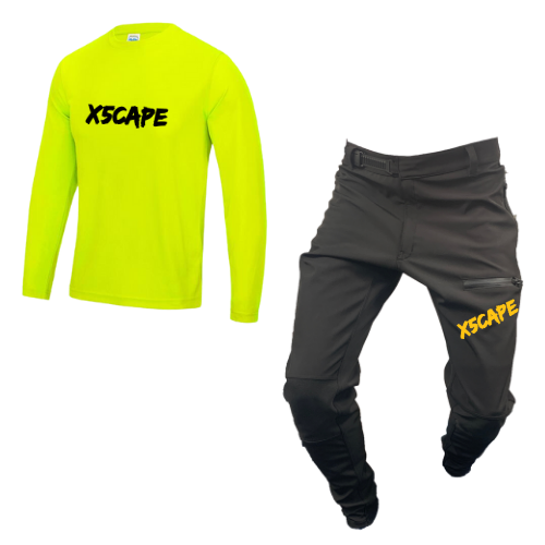 X5CAPE Rebellion Long Sleeve Mountain Bike Race Kit - Black & Electric Yellow