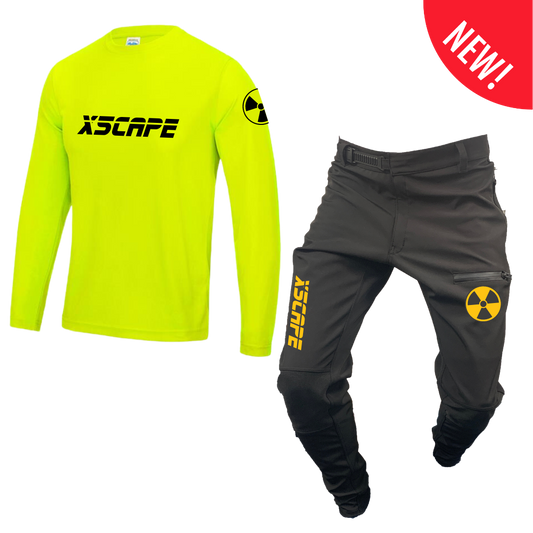 X5CAPE Rebellion Long Sleeve Mountain Bike Race Kit - Black & Electric Yellow-x5Cape Mountain Bike Pants