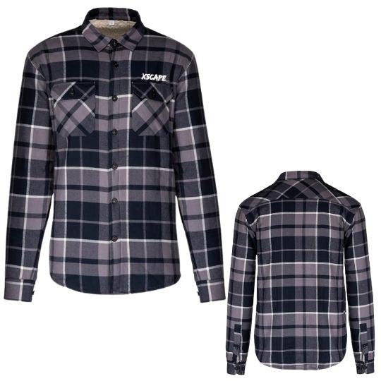 X5CAPE Sherpa Lined Flannel Shirt - Navy-x5Cape