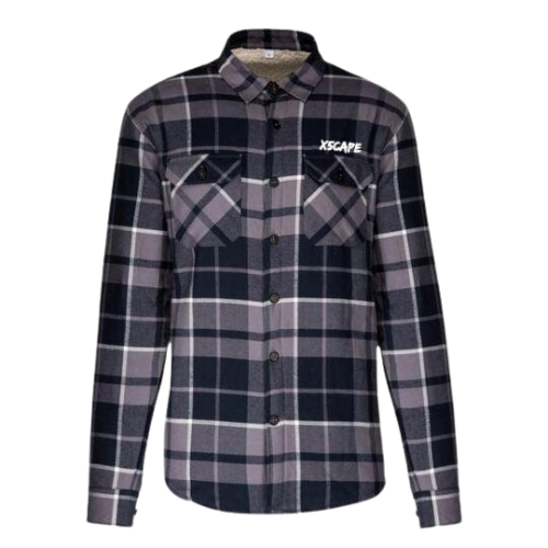 X5CAPE Sherpa Lined Flannel Shirt - Navy
