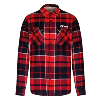 X5CAPE Sherpa Lined Flannel Shirt - Red