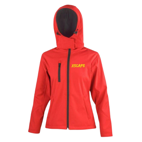 X5CAPE Womens Red Customisable Soft Shell Full Zip Jacket