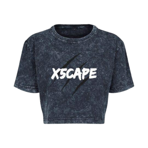 X5CAPE Women's Wild Thing Acid Wash Cropped T-Shirt