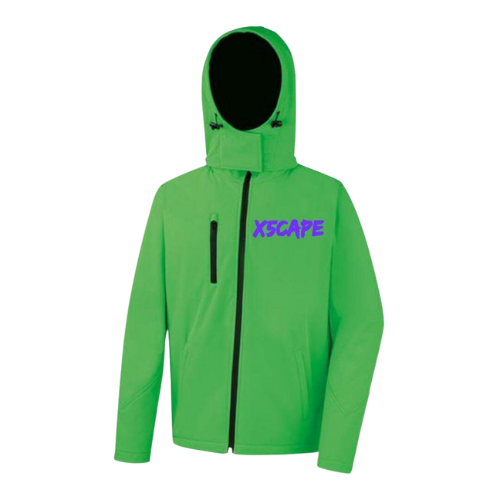 X5CAPE Customisable Green Soft Shell Full Zip Jacket
