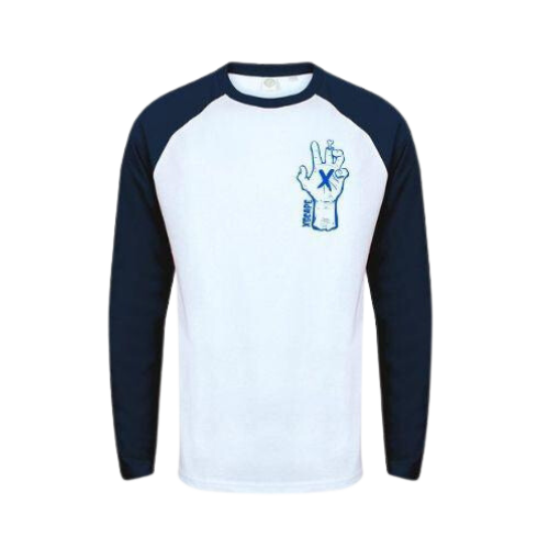 X5CAPE Customisable Skate Long Sleeve - White & Navy